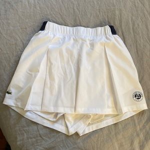 Lacoste Roland Garros white shorts NWOT